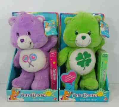 Care Bears Good Luck Bear Green Clover Plush Share Bear Pink 12