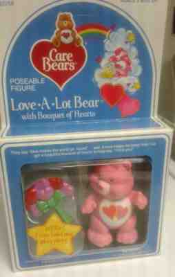 Care Bears Vintage Poseable Love-A-Lot Bear & Bouquet Figure By Kenner! NEW!