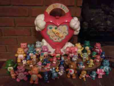 HUGE Lot 80's Care Bears Poseable Figures & care a lot locket carrier