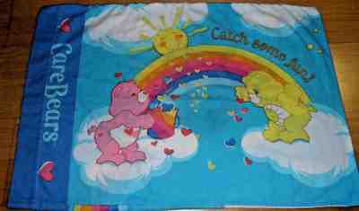 Care Bears Vintage Pillow Case ~ Catch Some Fun ~ Rainbow Trail 