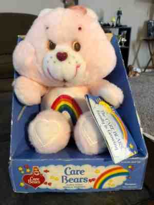 Care Bears Plush Cheer Bear Vintage Kenner 1985 Rainbow with Box RARE HTF Old