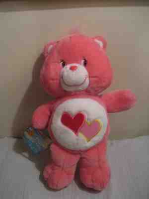 CARE BEARS love-a-lot bear, new with tags 13 inches  2002