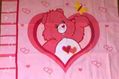 Care Bears Vintage Pillow Case Reversible Sunshine Bear & Love A Lot Bear