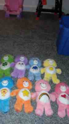 Lot of 8 2002-2003 13" Care Bear plushes soft and good condition