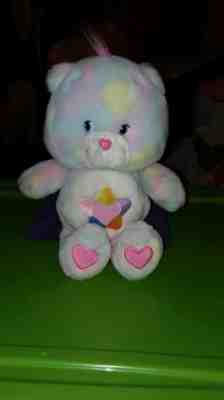 Care Bear True Heart Bear 13” 2004 Tie Dye Pastel Stuffed Animal Plush 