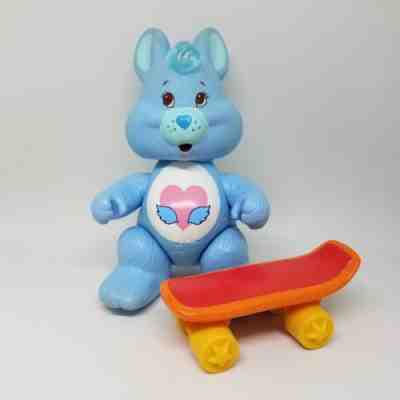 Vintage Care Bears Cousin Poseable Figure Swift Heart Rabbit 1985 Skateboard