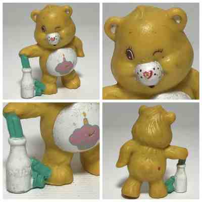 MINI Birthday CARE BEAR milk bottle 1983 KENNER PVC FIGURINE bears VINTAGE cake