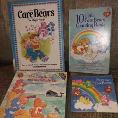 Vintage 80's Care Bears HB Book Board Book  Pb Book  Counting Whale Tale -Meet