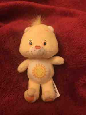 4.5 inch Funshine Bear, 2004 Care Bears, Yellow, Sun, Stuffed/Plush HTF Size
