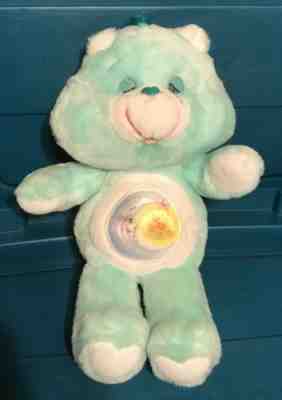 Vintage 1983 Bedtime Care Bear Aqua Blue Moon Kenner Plush 13 inches
