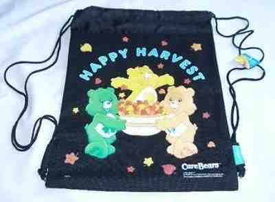 Black CareBears Happy Harvest Licensed Drawstring Backpack Sling Tote Gym Bag
