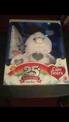 Care Bears 25th Anniversary Swarovski Crystal Eyes White Tenderheart Bear In Box