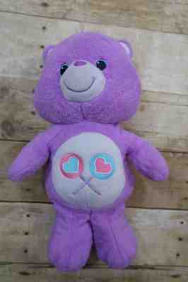 2012 Care Bears Share Bear Hugging Lollipop Purple Plush Stuffed 11