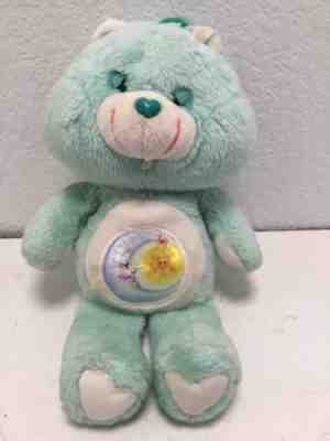 VTG 1983 Bedtime Care Bear Aqua Blue Moon Kenner Plush 13 inches