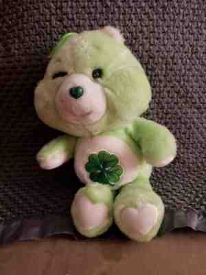 CARE BEAR Vintage 1983 Kenner Heart Green Good Luck Lucky Plush Stuffed Animal