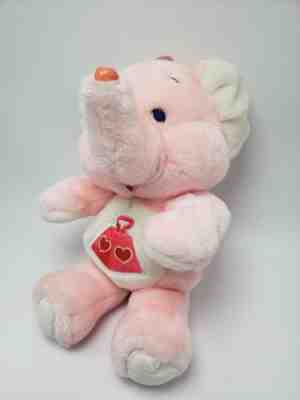 Vintage  Care Bear Cousin Elephant  Pink  Lotsa Heart  13" Plush 1980's