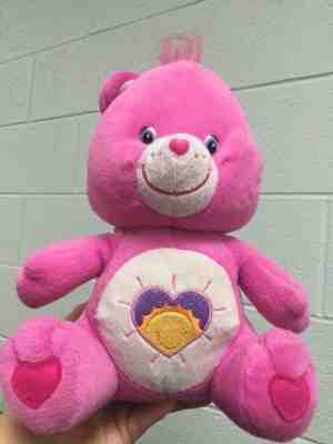 Care Bear Shine Bright Stuffed Animal Toy ~ Plush Purple Heart Sun Hot Pink Bear