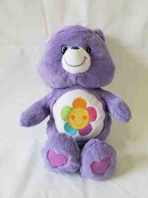Care Bear Harmony Bear Stuffed Plush 2012 American Greeting Hasbro Purple flower