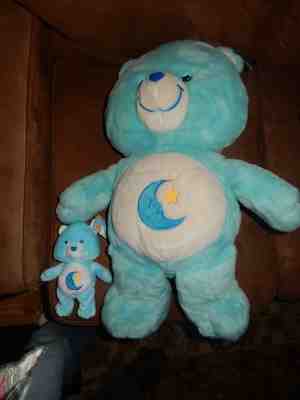 Care Bear Bedtime Bear Blue Jumbo  Plush Stuffed Toy 2004 + 2002 Bedtime  Bear