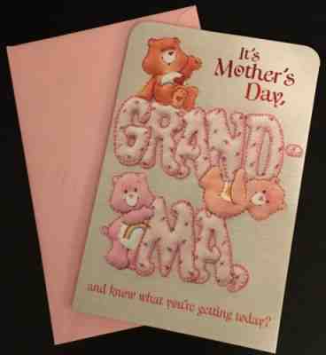 UNUSED Care bears Happy Mothers Day Grandma Fold Out Greeting Card