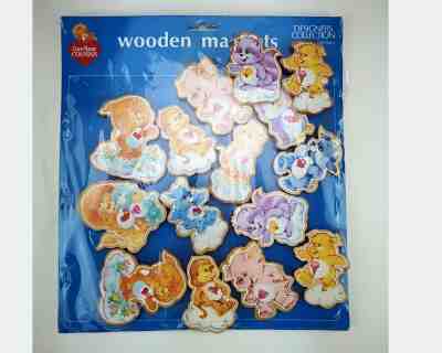 Vintage CARE BEAR KENNER 80s American Greetings Cousins Wood Magnets NOS Sealed