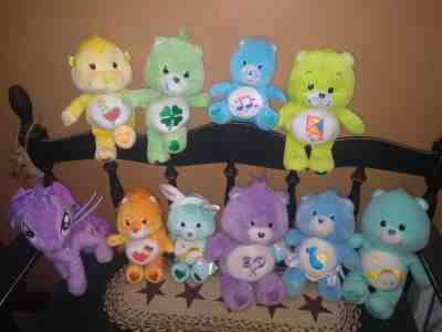 Lot of 10 Vintage Care Bears and Cousins,Talking Share Bear,Baby Tugs,Good Luck