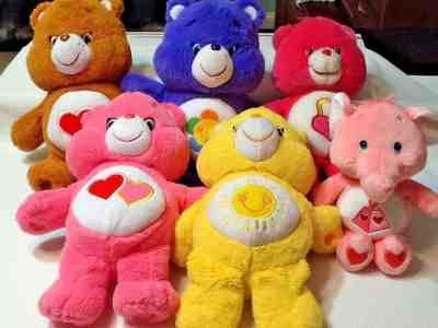 Lot of 5 Care Bears 15 inches, & 1 Friends 10 inches (secret bear talks)