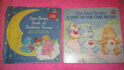 VINTAGE 1980'S CARE BEARS & COUSINS CHILDREN'S STORY & BOARD BOOK POEM LOT 