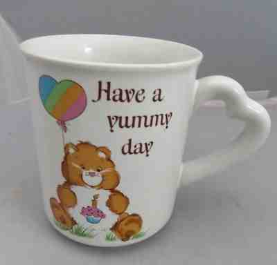 Vintage Care Bears Porcelain / stoneware mug - 3.5 inch - Birthday Bear - 1983
