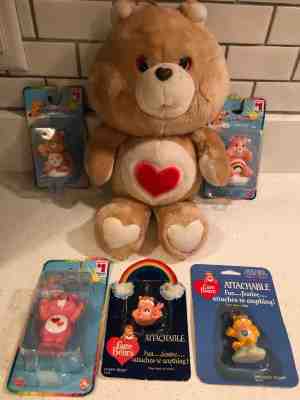 6 Pc. Vintage Care Bears Plush Tender Heart 1983 2 American Greeting Key Chains 