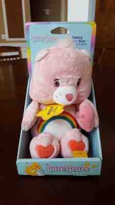 Care Bears Baby 2002 Cheer Bear Talking 9” Stuffed Plush Pink Teddy Bear NIB