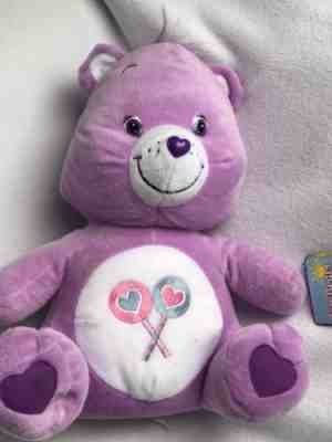 Care Bears Share Bear Purple Large Nanco Stuffed Animal Teddy
