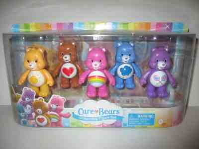 Care Bears 5 Pack Figurine Set: Tenderheart, Share, Cheer, Funshine, &
