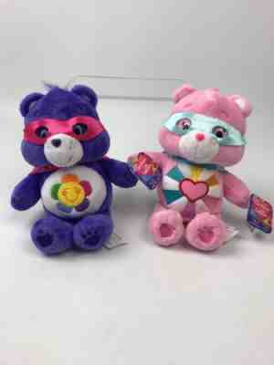 Lot of 2 Care Bears Superhero Friends Hopeful Heart Bear & Harmony Bear 8