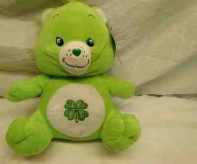 Good Luck Bear Care Bear 2003 12 Inch Green Four Leaf Clover Plush
