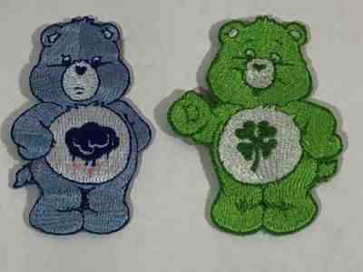 New CARE BEAR 2 IRON ON PATCHES Grumpy & Good Luck Bear