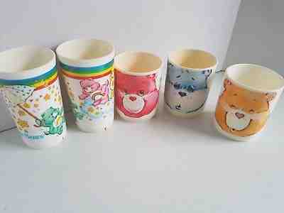 Vtg Lot of 1980s Care Bears Plastic Cups Drinking Cups Carebears 1980s Toys