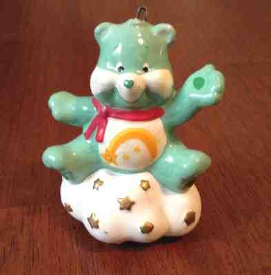 Vintage 1984 American Greetings Care Bears Ceramic Christmas Ornament Cheer Bear