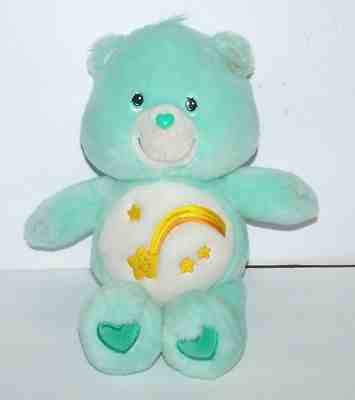 Care Bears Mint Green Wish Bear Yellow Stars Plush Toy 2002 Play-Along 13