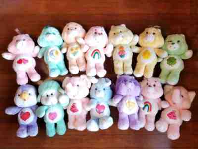 Lot Of 14 Vintage CARE BEARS & Care Bear Cousins Plush Dolls from 1983 to 1984