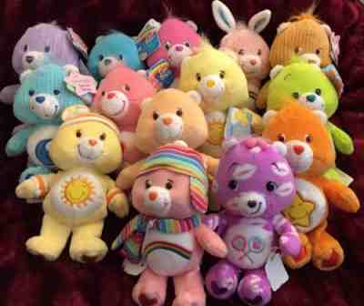 Care Bear Beanie Plush Lot 14 Tagged Special Edition Easter Winter Baby 8”