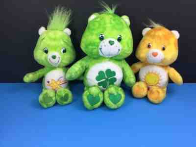 Care Bears Tie Dye Plush Green Oopsy Good Luck Yellow Funshine Bear Plush Set