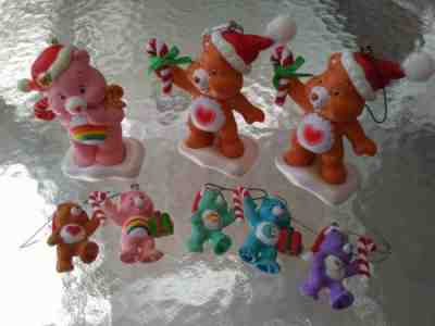 Care Bear Christmas Ornament Lot Of 8 2004-2007 - Free Shipping! Mini & 3