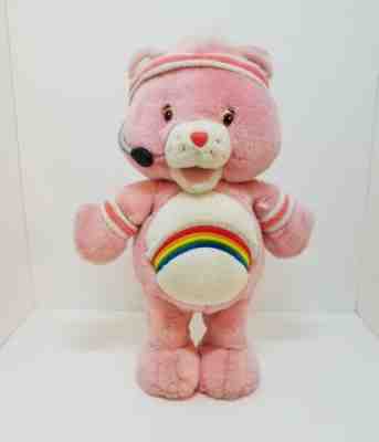 Carebear FIT N FUN Pink Cheer Bear 2004 TCFC Play Along Stuffed Plush 