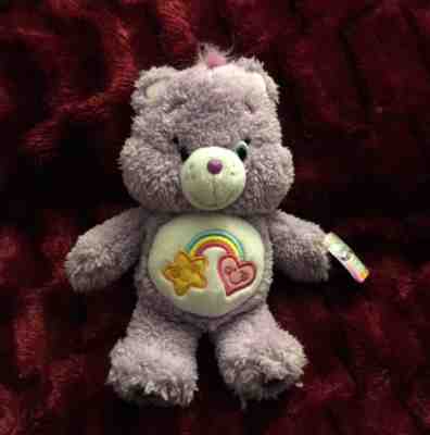 Best Friend Plush Care Bear Fluffy Friends Purple 8” Beanie Stuffed Animal Toy
