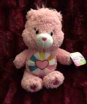 Hopeful Heart Care Bear Pink Plush 8” Fluffy Friends Stuffed Beanie Toy 2016 NWT