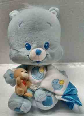 2004 Care Bear BEDTIME CUB Diaper Baby w/ Blanket Brown Teddy Stuffed Plush Toy