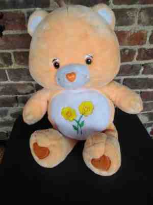 Care Bears FRIEND BEAR Jumbo 28” Inch Orange Plush 2002 Flowers