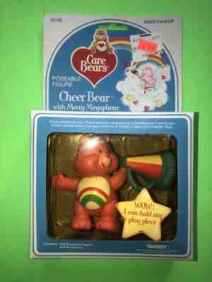 Care Bears Vintage Poseable Cheer Bear & Merry Megaphone By Kenner! NEW!