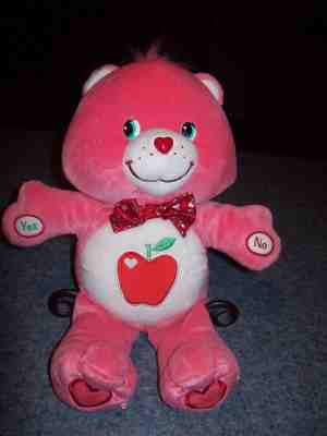 hot pink Smart Heart Care Bear 2004 talking game no cards apple on belly 13